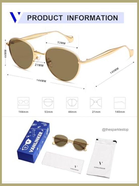 Small Polarized Sunglasses Retro Round Metal Frame Unisex main image 2